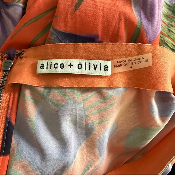 ALICE + OLIVIA Athena Wide Leg Pant Floral Palm - Picture 7 of 7